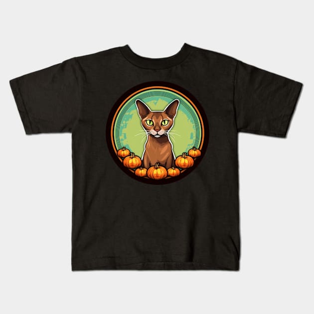 Abyssinian Cat Halloween, Cat Lover Kids T-Shirt by dukito